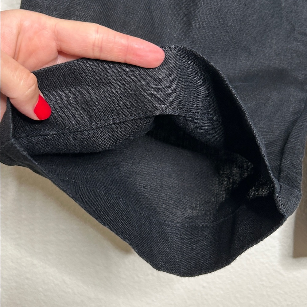 Reformation 100% linen black drawstring pants SP - Picture 8 of 14